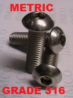 Button Head Socket Screw Metric  Grade 316 Marine Grade Stainless Steel