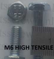 M6 High Tensile Bolts Zinc 8.8
