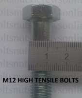 M12 High Tensile Bolts Zinc 8.8