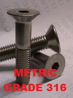 FHSS 316 - Coutersunk Socket Screws Metric