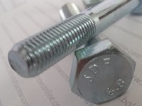 M10 Metric Fine 1.25mm Pitch, Grade 8.8, Silver Zinc