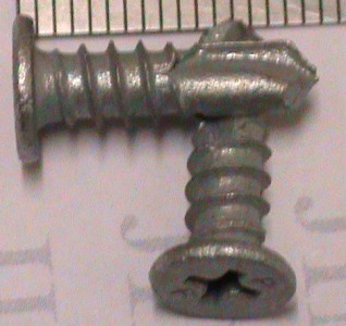 image of galvanized flat top screw.