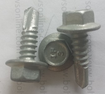 image of a fine thread tek screw with hex head.