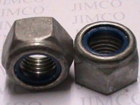 Picture of a bolt nyloc nut.