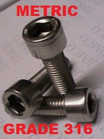 Socket Head Cap Screws Stainless Steel Metric Grade 316 (Marine Grade)