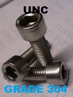 UNC Socket Head Cap Screws Stainless Steel Grade 304