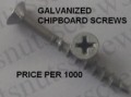 8-10x38mm Chipboard Screws Phillips Class 3 Per 1000